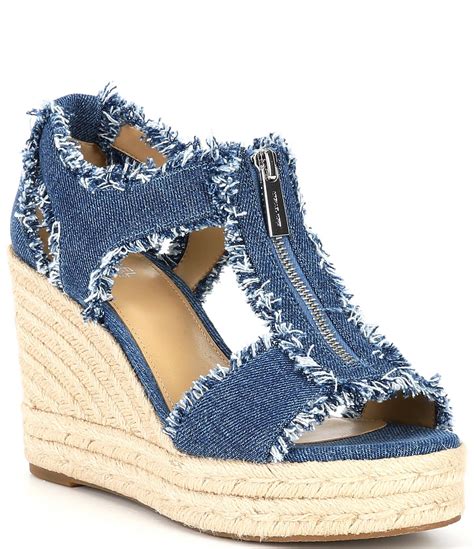 michael kors josephine wedge denim|michael kors espadrilles wedges.